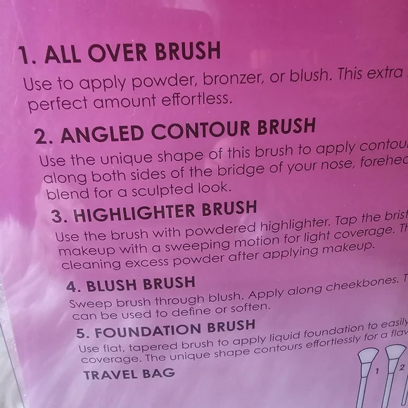 Make Up Brushes With Makeup Bag|Travel Bag Combo Pink - Picture 5 of 12